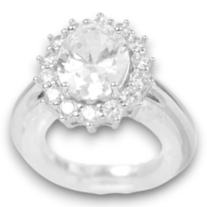 Bague en argent sterling plaqué or blanc avec zircon cubique – Femme - Option 5