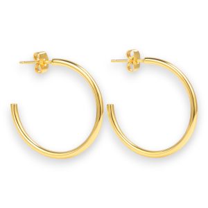 Boucles d'oreilles créoles plaquées or 18K – , bijoux hypoallergéniques et élégants