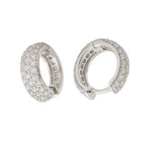 Boucles d'oreilles créoles en zircon cubique plaqué argent – Bijoux pour femmes au quotidien
